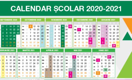 Calendarul scolar 2020-2021