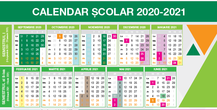 Calendarul scolar 2020-2021